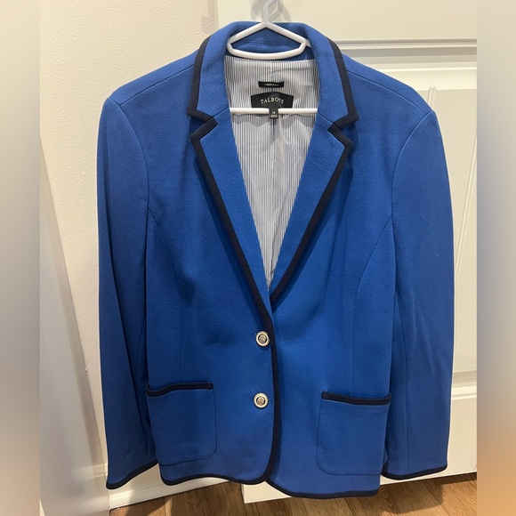 Talbots Jackets & Blazers - Talbots size 14 Blue Blazer with Black Trim